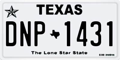 TX license plate DNP1431