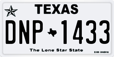 TX license plate DNP1433