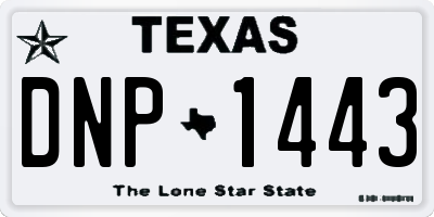 TX license plate DNP1443