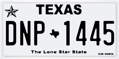 TX license plate DNP1445