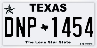 TX license plate DNP1454