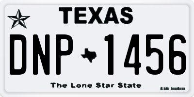 TX license plate DNP1456