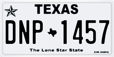 TX license plate DNP1457