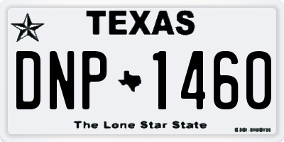 TX license plate DNP1460