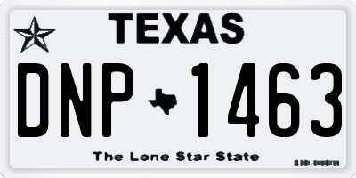 TX license plate DNP1463
