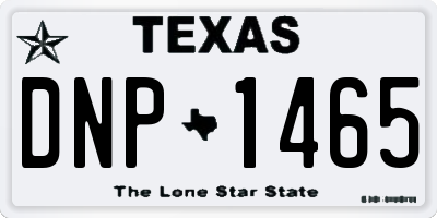 TX license plate DNP1465