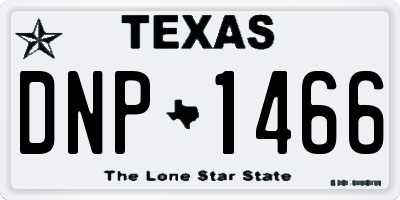 TX license plate DNP1466