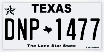 TX license plate DNP1477