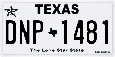 TX license plate DNP1481