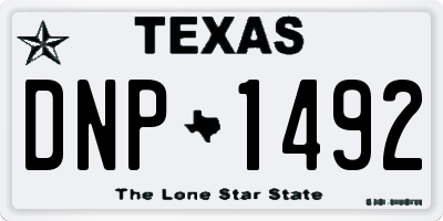 TX license plate DNP1492