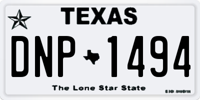 TX license plate DNP1494