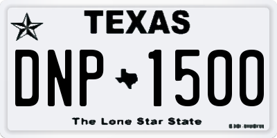 TX license plate DNP1500