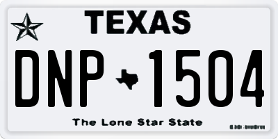 TX license plate DNP1504