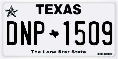TX license plate DNP1509