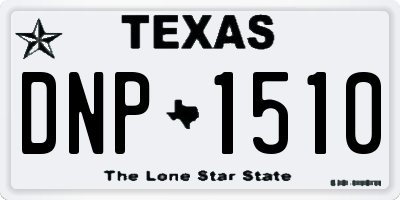 TX license plate DNP1510