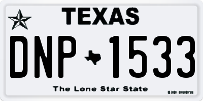 TX license plate DNP1533