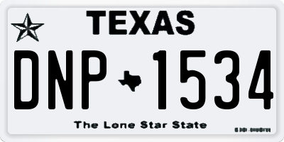 TX license plate DNP1534