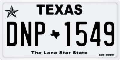TX license plate DNP1549