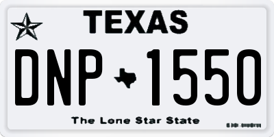 TX license plate DNP1550