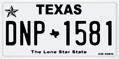 TX license plate DNP1581