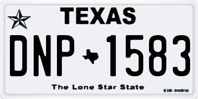 TX license plate DNP1583