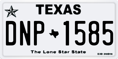 TX license plate DNP1585