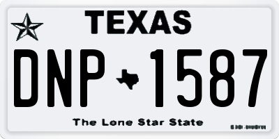 TX license plate DNP1587