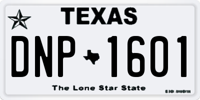TX license plate DNP1601