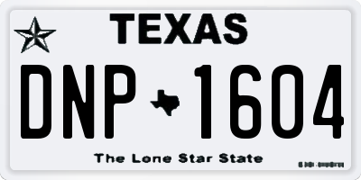 TX license plate DNP1604