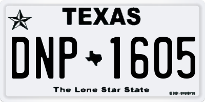 TX license plate DNP1605