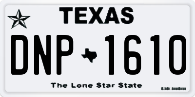 TX license plate DNP1610