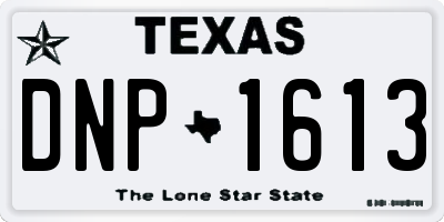 TX license plate DNP1613