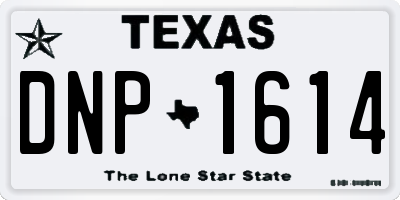 TX license plate DNP1614