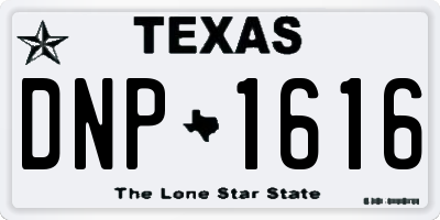 TX license plate DNP1616