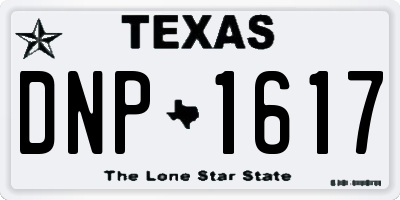 TX license plate DNP1617