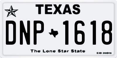 TX license plate DNP1618