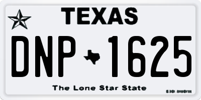TX license plate DNP1625