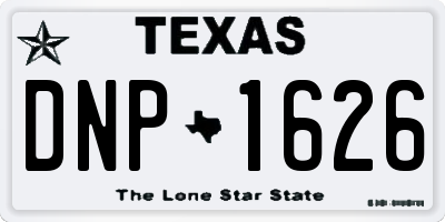 TX license plate DNP1626