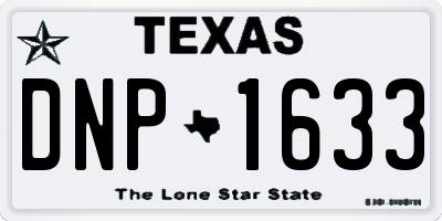 TX license plate DNP1633