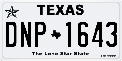 TX license plate DNP1643