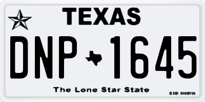 TX license plate DNP1645