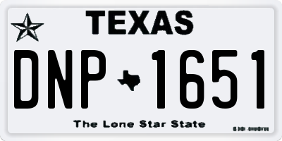 TX license plate DNP1651