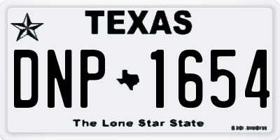 TX license plate DNP1654