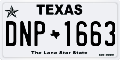 TX license plate DNP1663