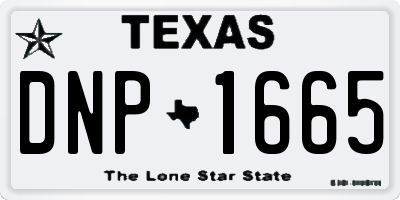 TX license plate DNP1665