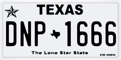 TX license plate DNP1666