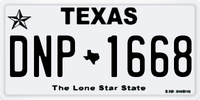 TX license plate DNP1668