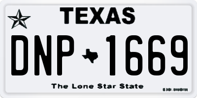 TX license plate DNP1669