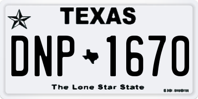 TX license plate DNP1670