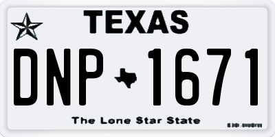 TX license plate DNP1671